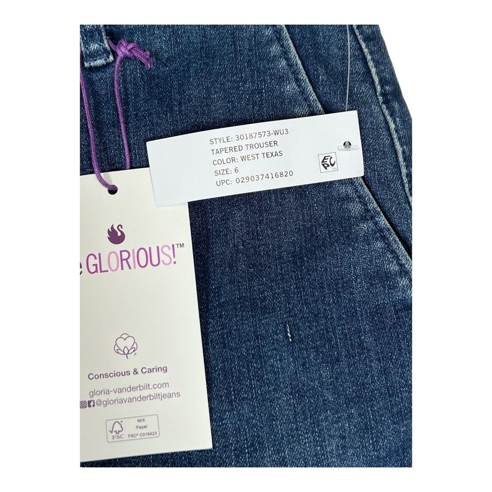 Gloria Vanderbilt Classic Fit Tapered Jeans Womens‎ 6 Blue NWT - Picture 4 of 7